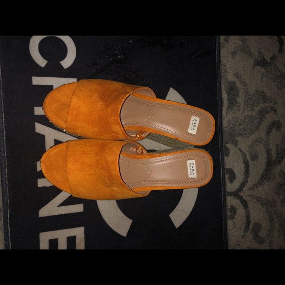 Zara Shoes - Zara orange espadrille/mule.